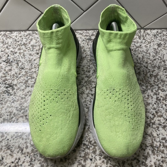 Nike Rise React Flyknit Shoes Lime Blast/Black [AV5554-330] Men’s Size 9 - Rare main image 6
